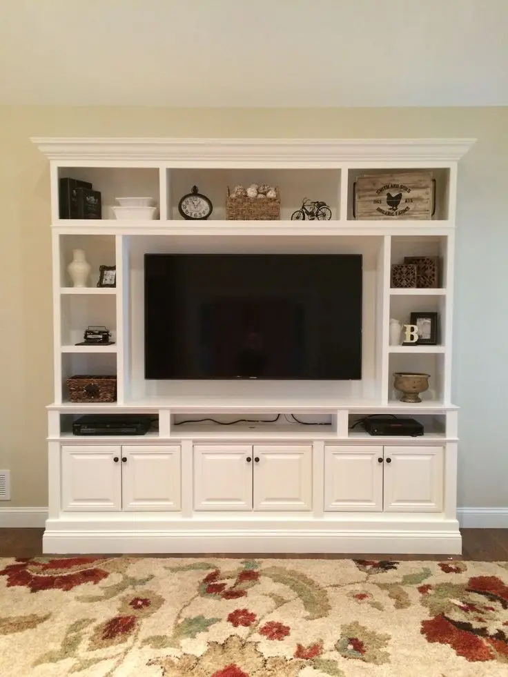 Downright simple DIY TV built in with the wall unit
