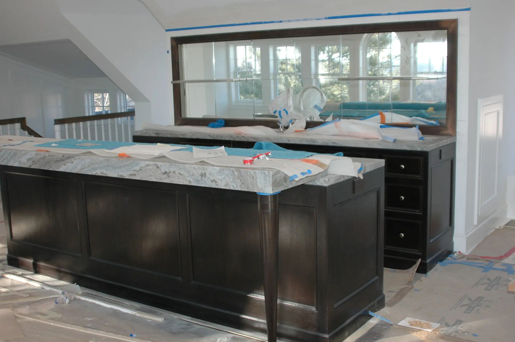 The custom kitchen renovation with elegant countertop