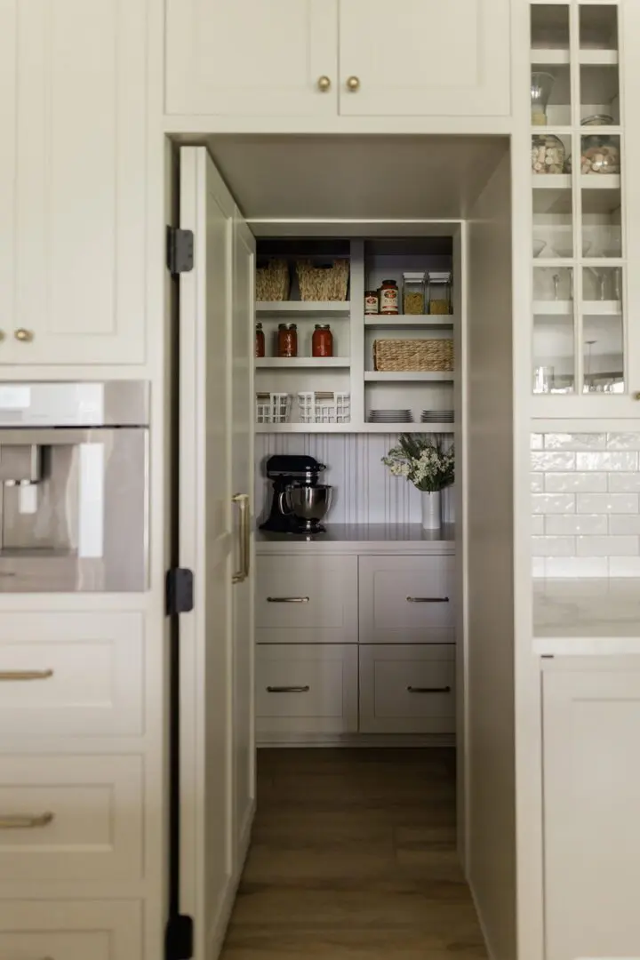 Wooden Kitchen Pantry Design with custom cabinets